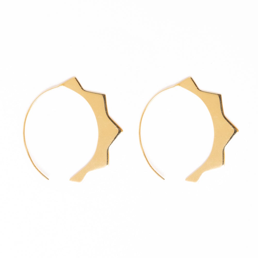 Quinn Sun Threader Earrings Brass Threader