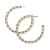 Raquel Striped Hoops Silver LARGE HOOP
