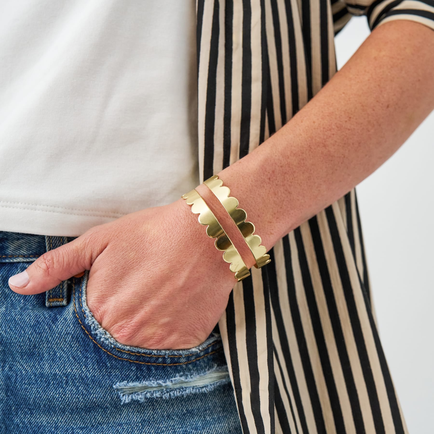Remi Scalloped Edge Cuff Brass Cuff