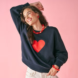 Renee Sweatshirt Heart In Navy Apparel