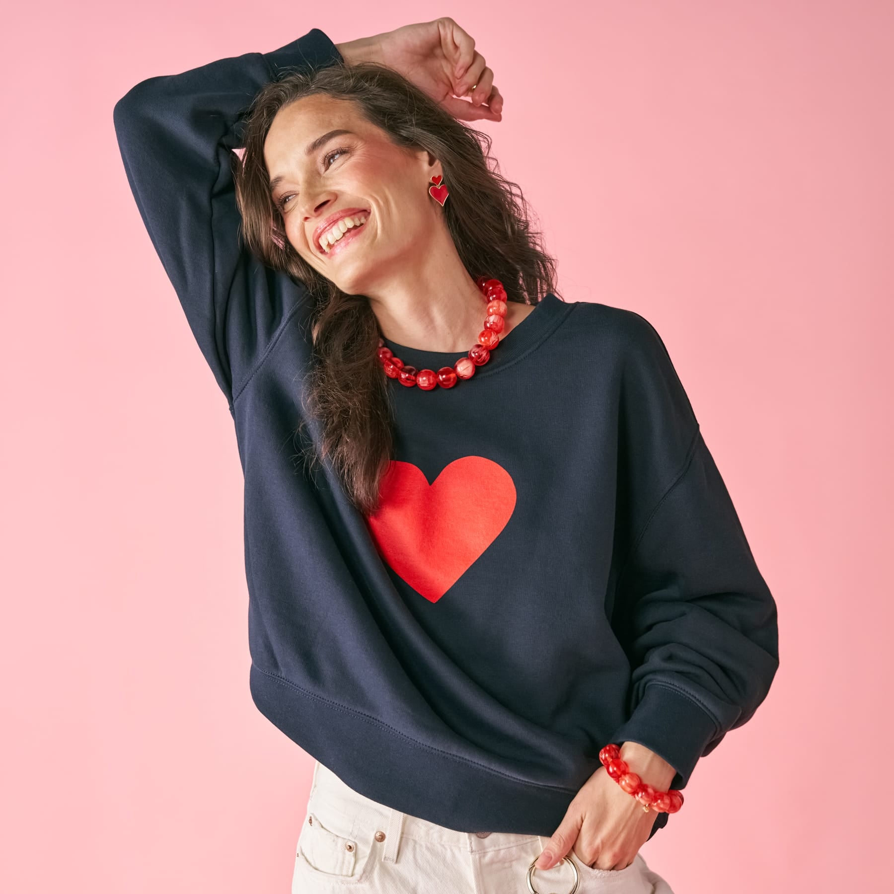 Renee Sweatshirt Heart In Navy Apparel