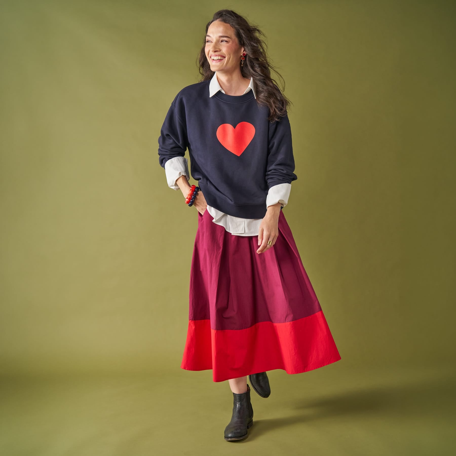Renee Sweatshirt Heart In Navy Apparel