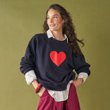 Renee Sweatshirt Heart In Navy Apparel