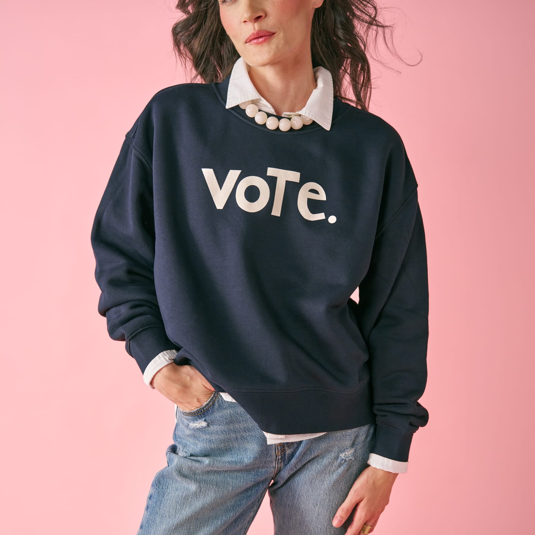 Renee Sweatshirt Vote In Navy Apparel