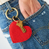 Riley Heart Beaded Bag Charm Red Bag Charm