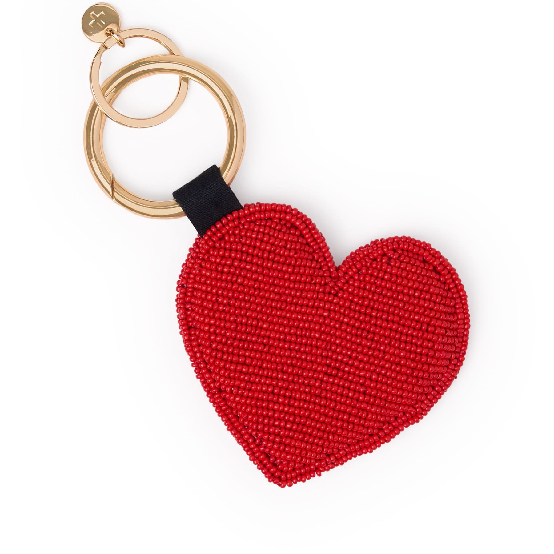 Riley Heart Beaded Bag Charm Red Bag Charm
