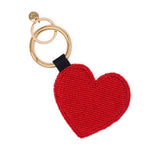 Riley Heart Beaded Bag Charm Red Bag Charm