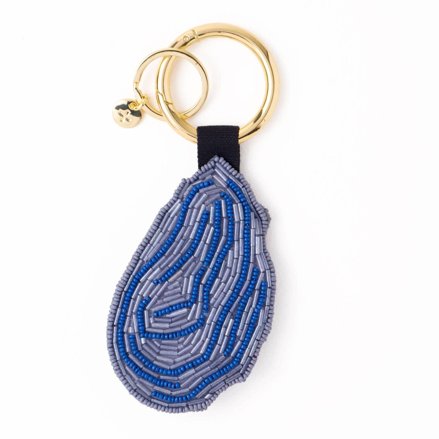 Riley Oyster Beaded Bag Charm Grey Key Ring + Bag Charm