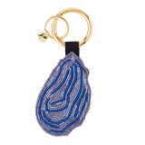 Riley Oyster Beaded Bag Charm Grey Key Ring + Bag Charm
