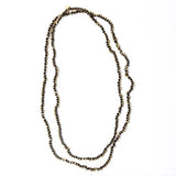 Rosemary Thread With Brass Extra Long Necklace Black Single Chain