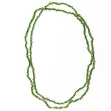 Rosemary Thread With Brass Extra Long Necklace Leaf Green Single Chain