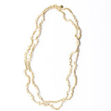 Rosemary Thread With Brass Extra Long Necklace White Single Chain