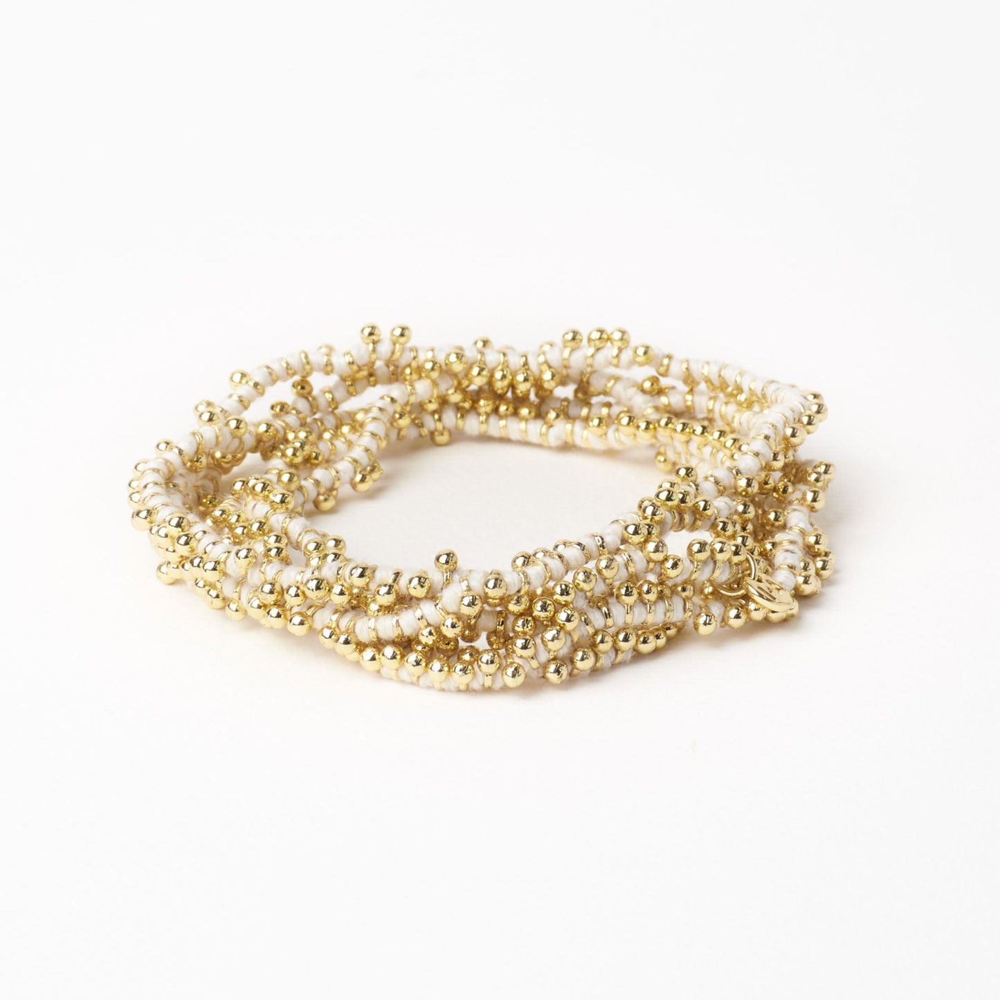 Rosemary Thread With Brass Extra Long Necklace White Single Chain