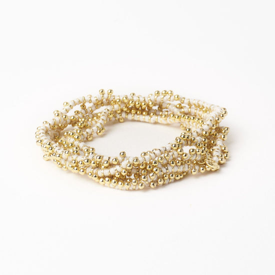 Rosemary Thread With Brass Extra Long Necklace White Single Chain