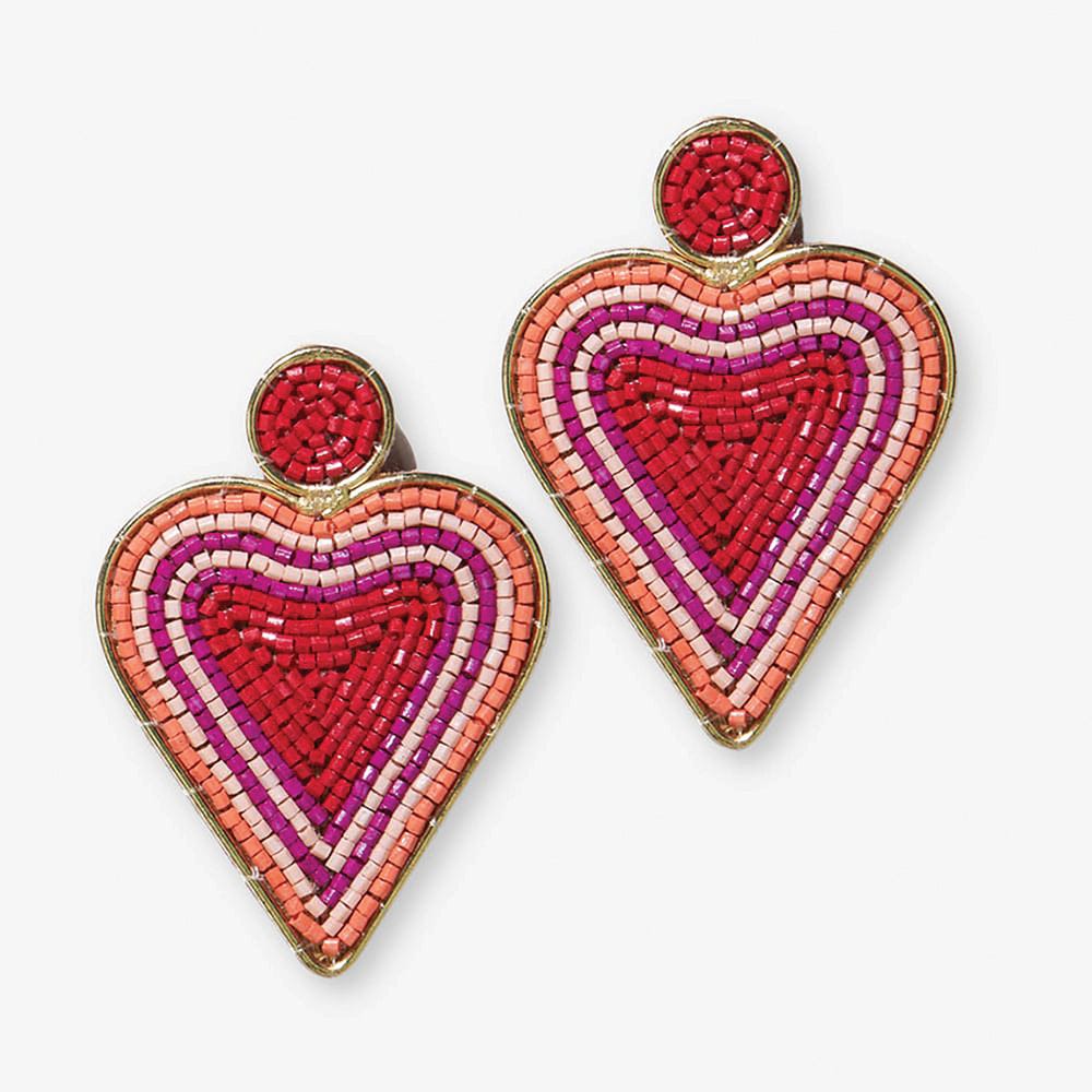 Rosie Heart Outline Earrings Red Earrings