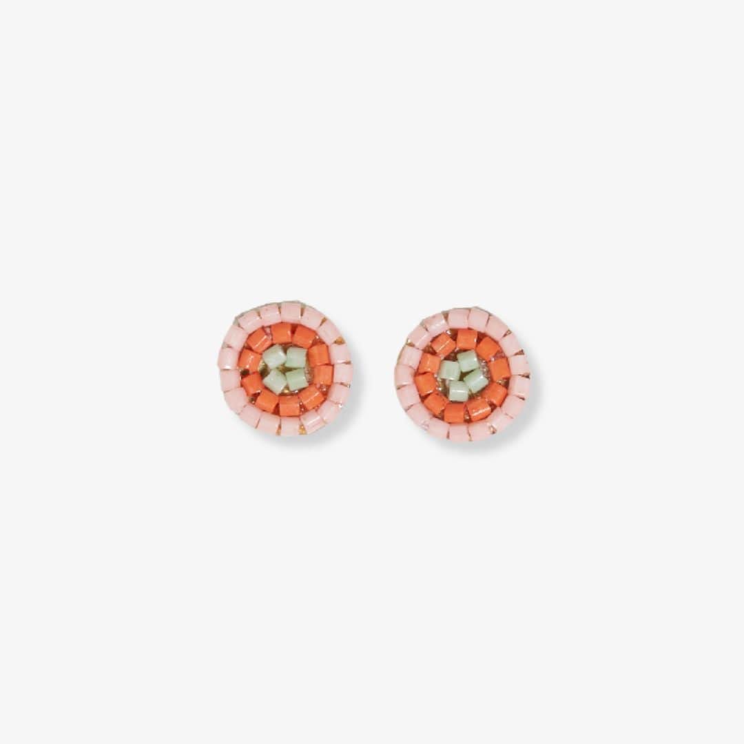 Rowan Circles Beaded Post Earrings Blush Stud Earrings