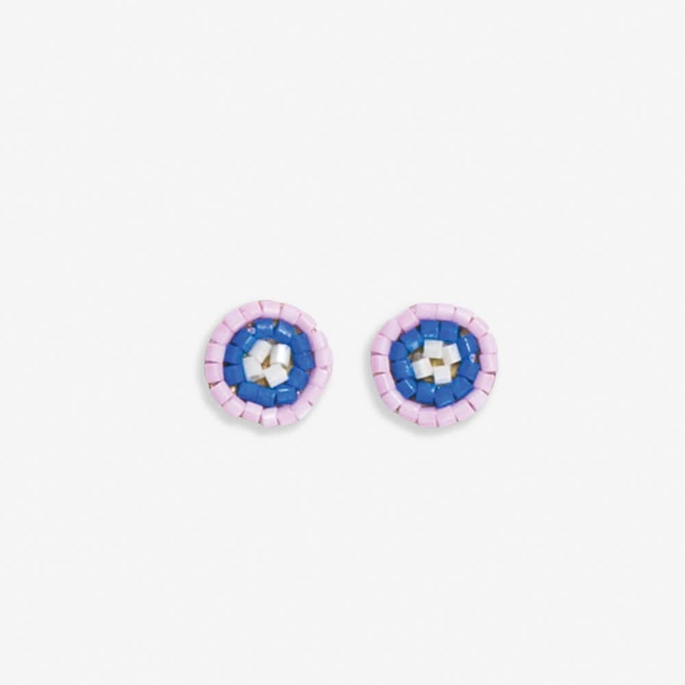 Rowan Circles Beaded Post Earrings Light Lavender