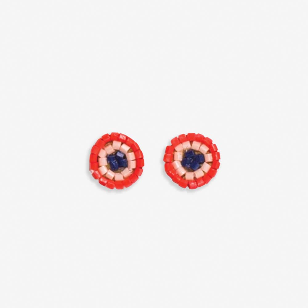 Rowan Circles Beaded Post Earrings Poppy