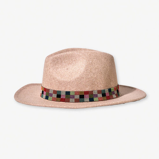 Ryan Checkered Beaded Stretch Hatband Multicolor Hat Band