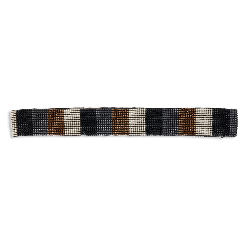 Load image into Gallery viewer, Ryan Color Block Beaded Stretch Hatband Black and White hat band

