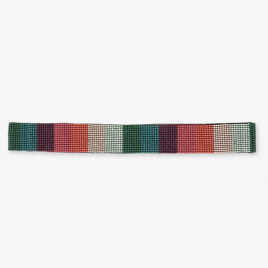 Ryan Color Block Beaded Stretch Hatband Port and Teal hat band