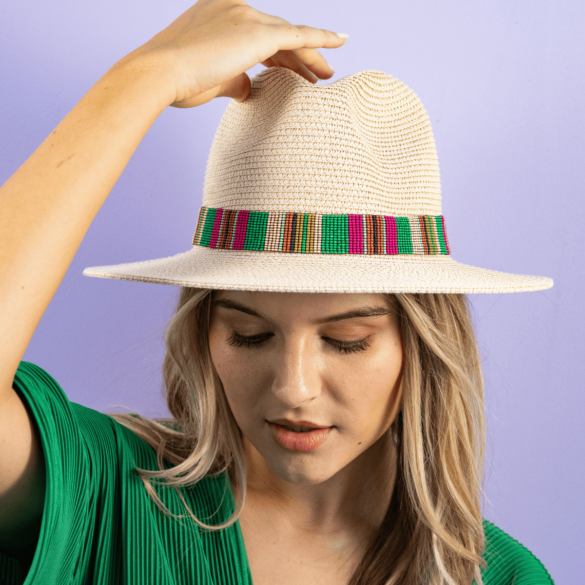 Ryan Mixed Stripes Beaded Hatband Rio Hat Band