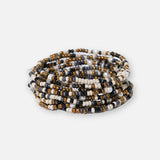 Sage Confetti Beaded 10 Strand Stretch Bracelets Black Bracelet