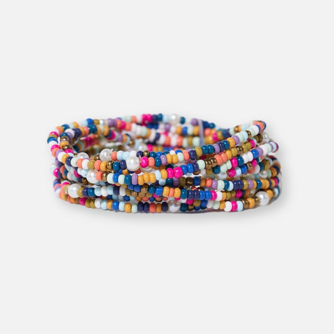 Sage Confetti Beaded 10 Strand Stretch Bracelets Multicolor Bracelet