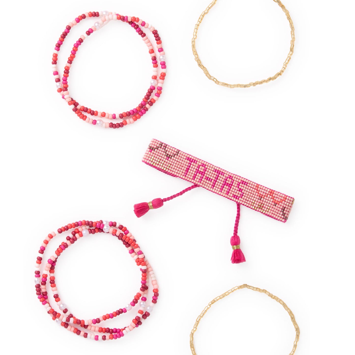 Sage + Gabby TA-TA's Bracelet Stack Pink + Port Bracelet