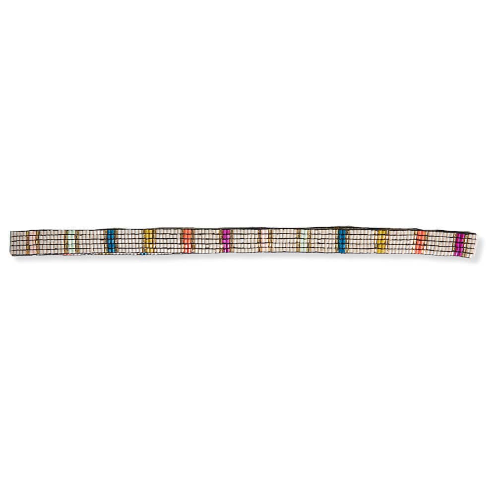 Sarah Vertical Stripes Beaded Stretch Hat Band Rainbow Hat Band