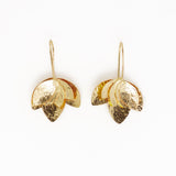Sasha Layered Flower Threader Earrings Brass Threader