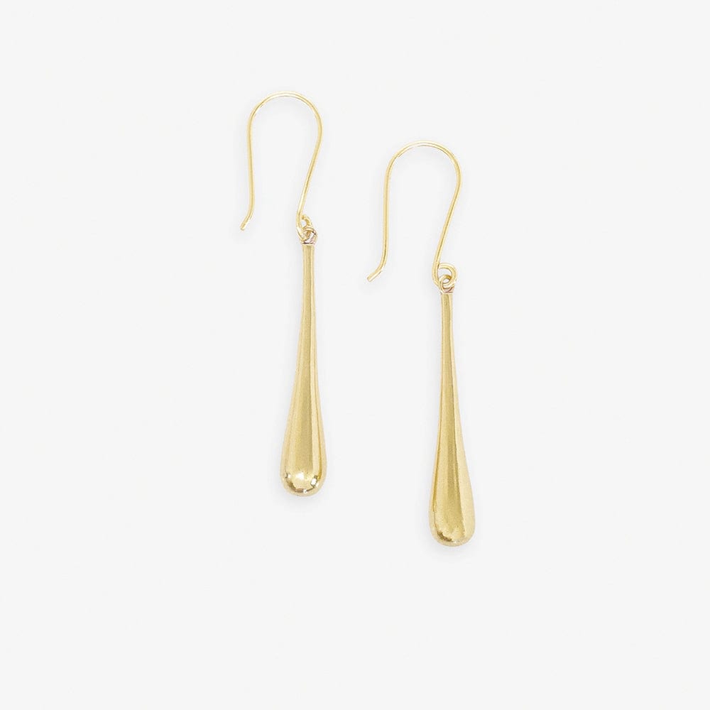 Savannah Teardrop Thin Drop Earrings Brass Earrings