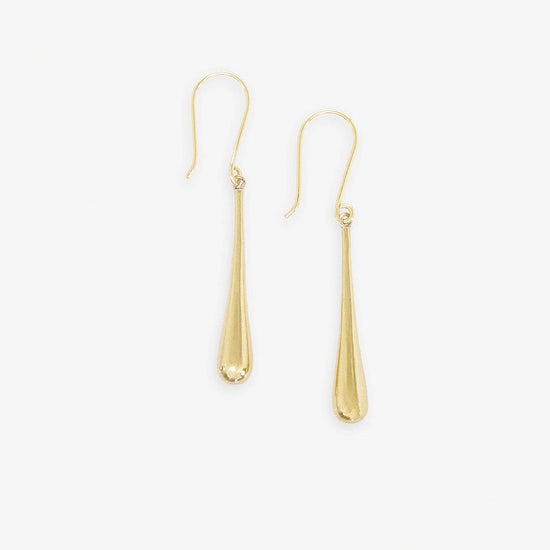 Savannah Teardrop Thin Drop Earrings Brass Earrings