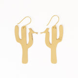 Sedona Bird and Cactus Dangle Earrings Brass Dangle