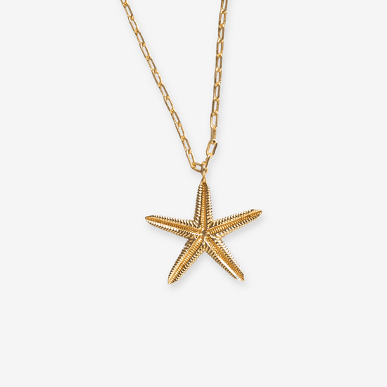 Sienna Starfish Pendant Necklace Brass