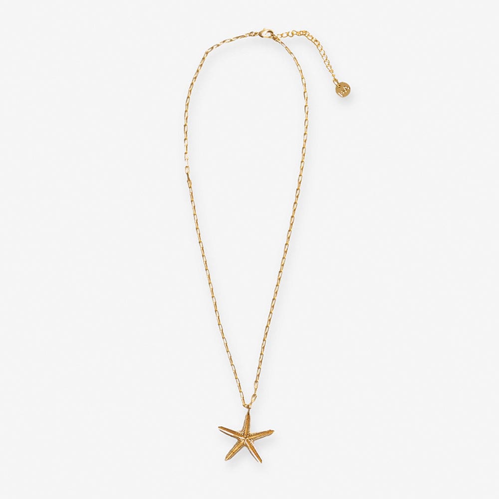 Sienna Starfish Pendant Necklace Brass