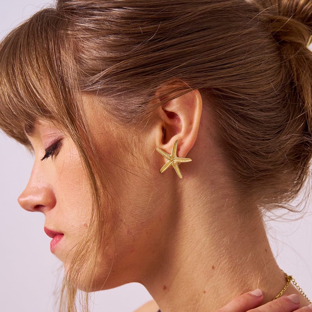 Sienna Starfish Post Earrings Brass