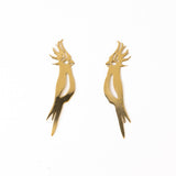 Simone Cockatoo Bird Drop Earrings Brass