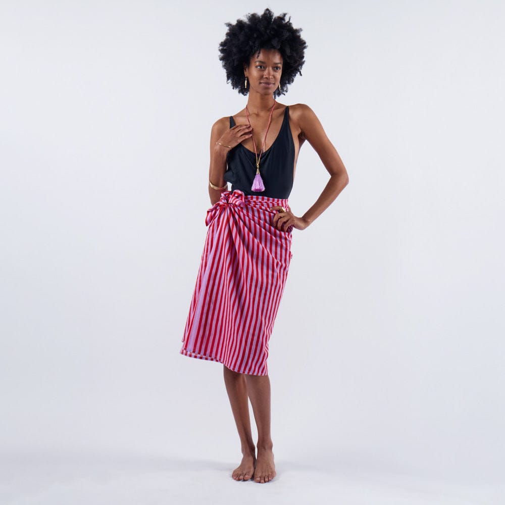 Sloane Stripe Sarong Lavender + Poppy Sarong