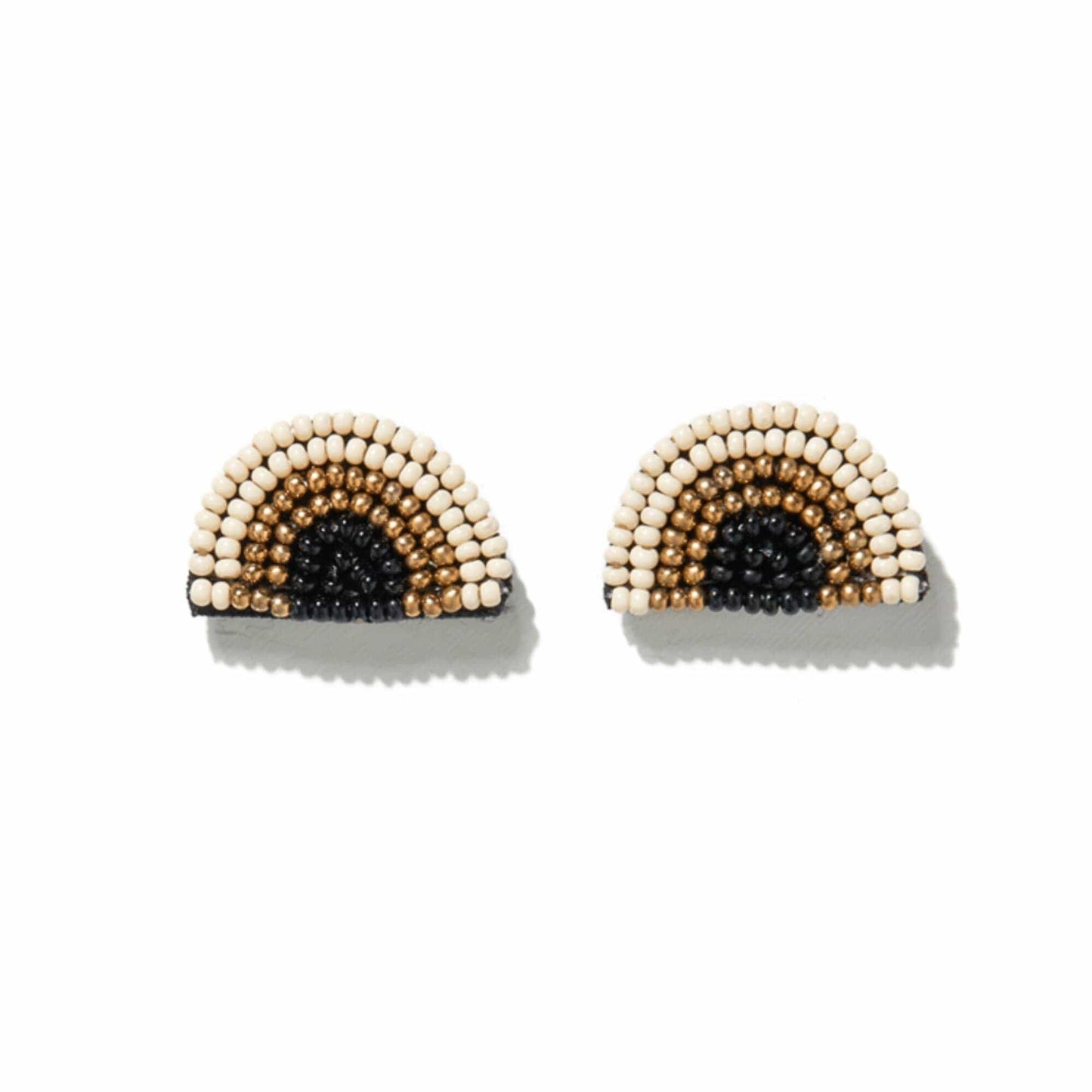 Load image into Gallery viewer, Sophia Rainbow Beaded Post Earrings Black Earrings
