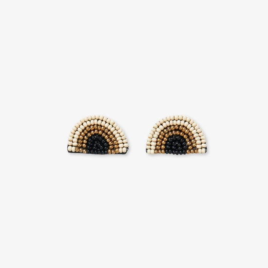 Sophia Rainbow Beaded Post Earrings Black Stud Earrings