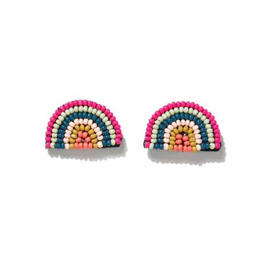 Load image into Gallery viewer, Sophia Rainbow Beaded Post Earrings Rainbow Earrings
