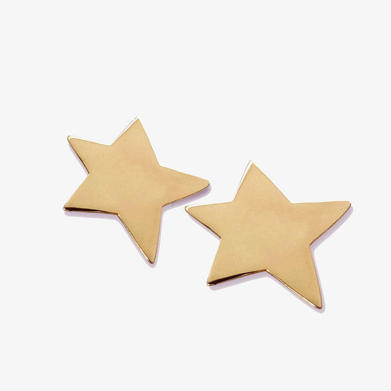 Star Large Post Earrings Brass Earrings