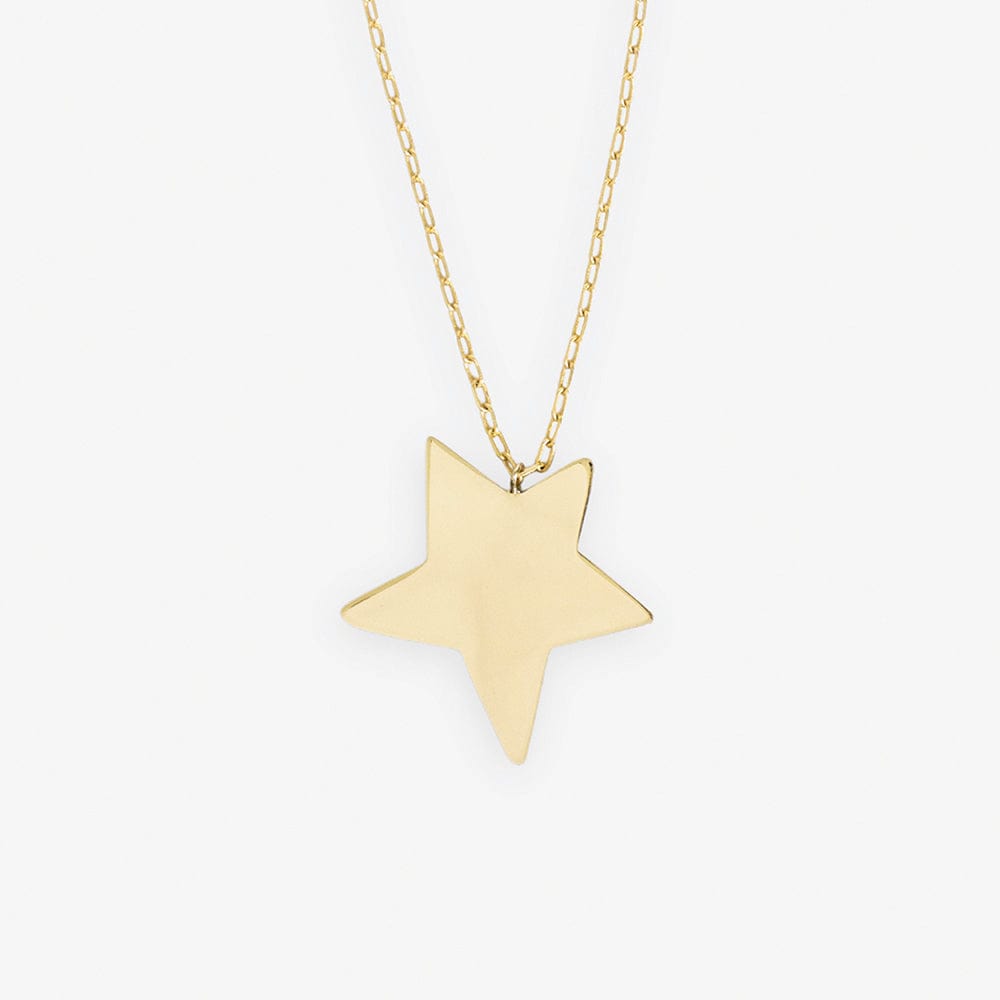 Star Statement Pendant Necklace Brass Necklace