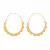 Stephanie Scallop Wrapped Hoop Brass