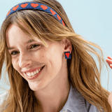 Stevie Hearts Beaded Headband Navy Headband