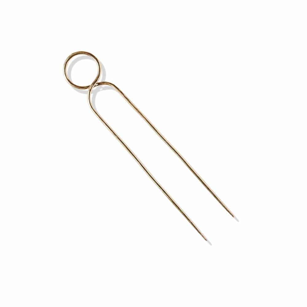 Load image into Gallery viewer, Sutton Circle Hair Stick Brass hair accessory
