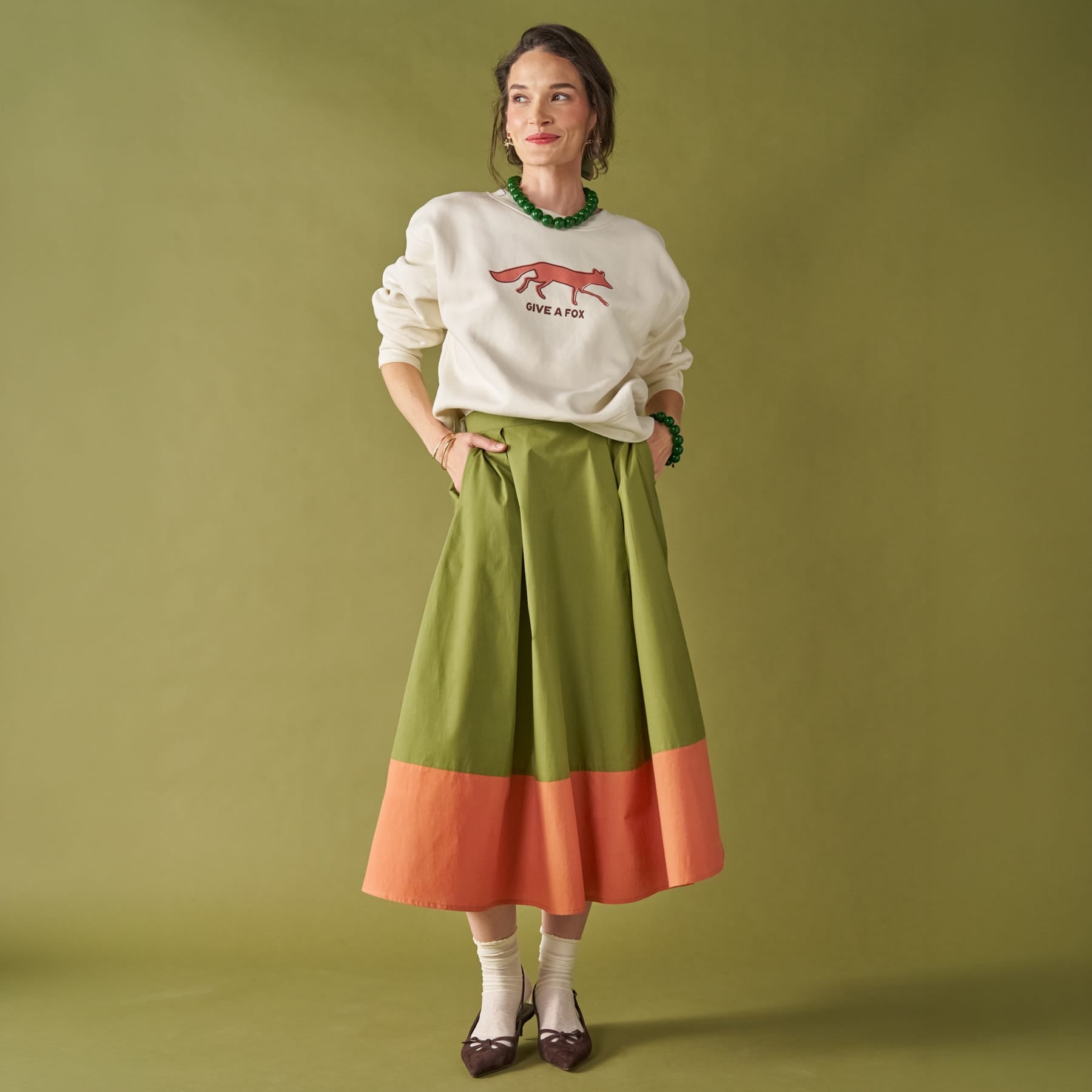 Sweatshirt Give A Fox In Natural Apparel