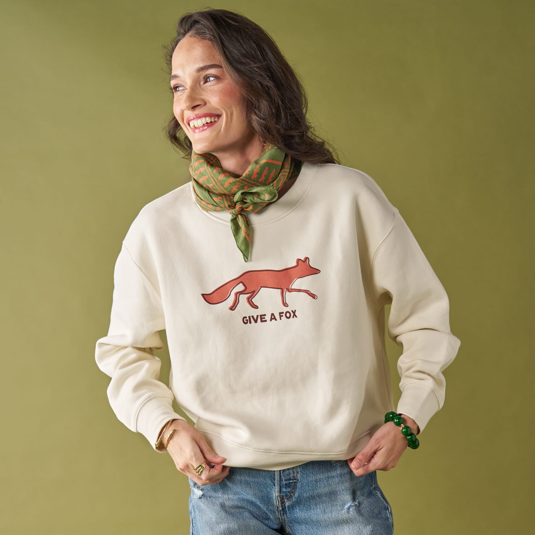Sweatshirt Give A Fox In Natural Apparel