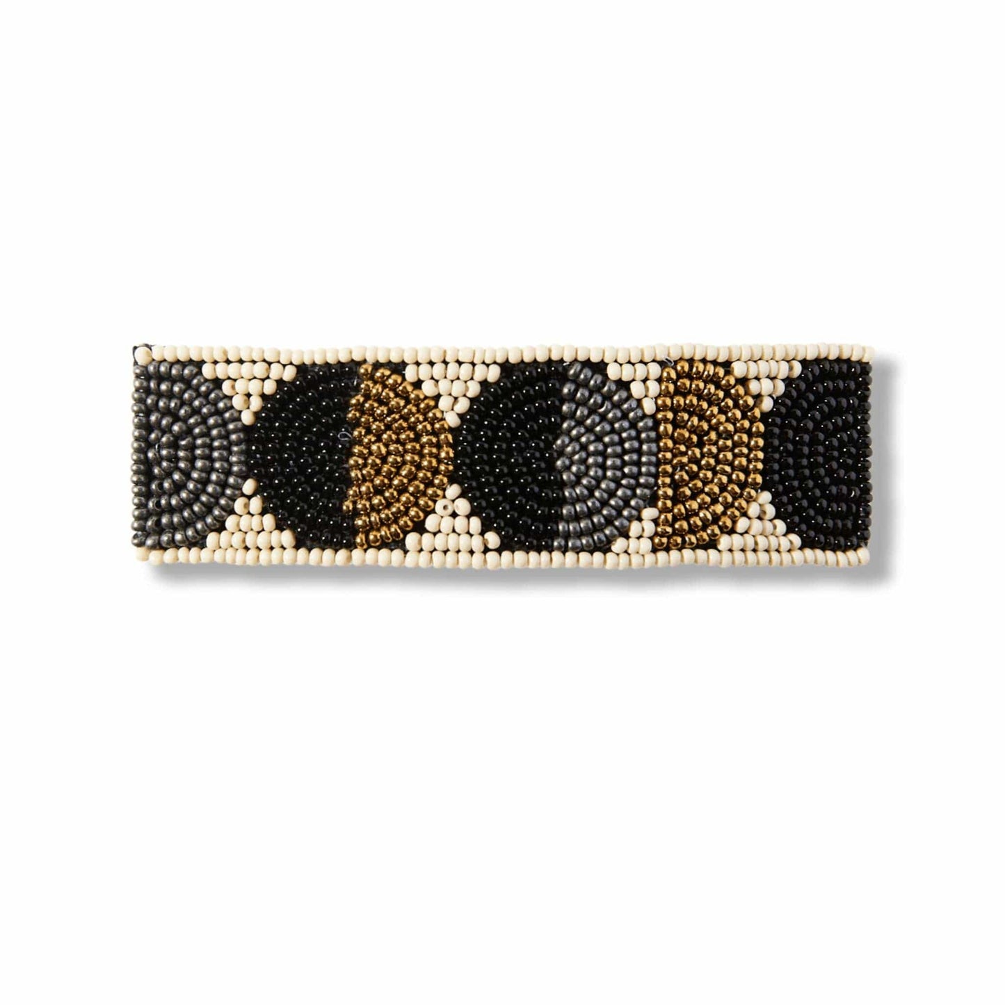 Load image into Gallery viewer, Theresa Half Circles Beaded Hair Barrette Black hair accessory
